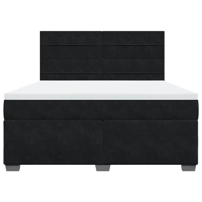 Casa si Gradina - Mobilier - Paturi si accesorii - Paturi - Pat box spring cu saltea, negru, 180x200 cm, catifea - Infinity.ro