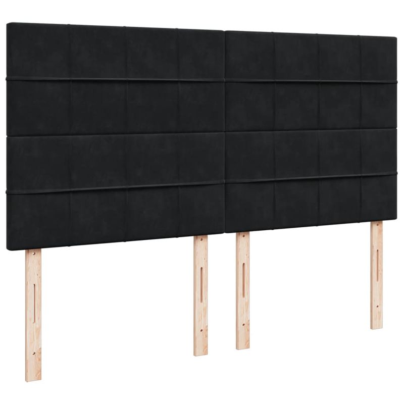 Casa si Gradina - Mobilier - Paturi si accesorii - Paturi - Pat box spring cu saltea, negru, 180x200 cm, catifea - Infinity.ro