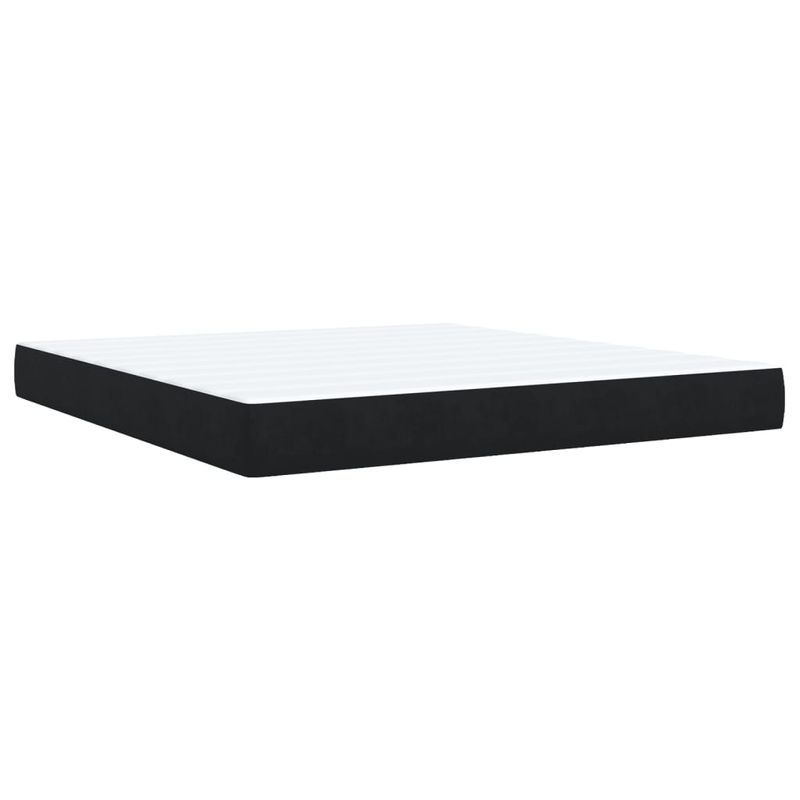 Casa si Gradina - Mobilier - Paturi si accesorii - Paturi - Pat box spring cu saltea, negru, 180x200 cm, catifea - Infinity.ro