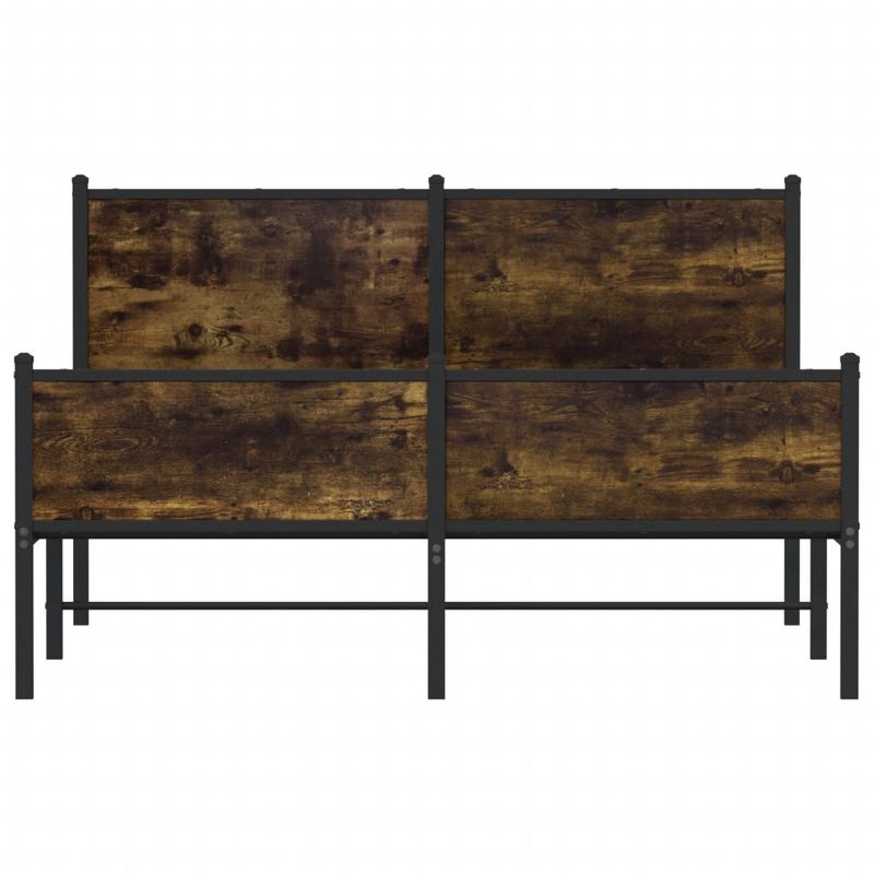 Casa si Gradina - Mobilier - Paturi si accesorii - Paturi - Cadru pat metalic fara saltea, stejar fumuriu, 140x190 cm - Infinity.ro
