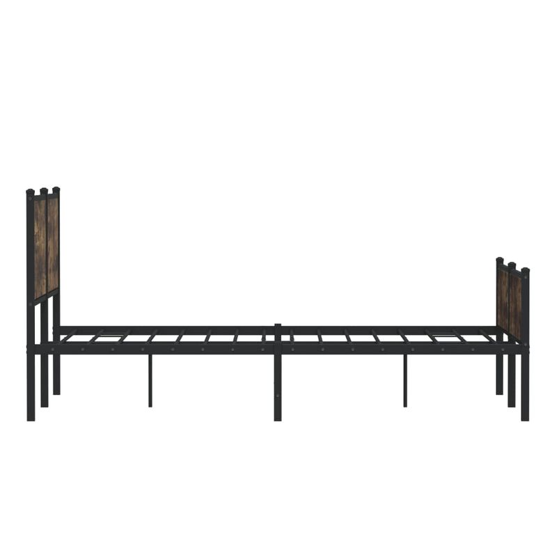Casa si Gradina - Mobilier - Paturi si accesorii - Paturi - Cadru pat metalic fara saltea, stejar fumuriu, 140x190 cm - Infinity.ro