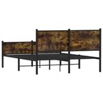 Casa si Gradina - Mobilier - Paturi si accesorii - Paturi - Cadru pat metalic fara saltea, stejar fumuriu, 140x190 cm - Infinity.ro