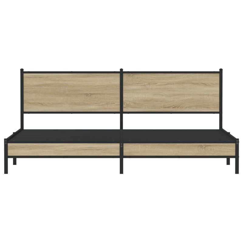 Casa si Gradina - Mobilier - Paturi si accesorii - Paturi - Cadru pat metalic fara saltea, stejar sonoma, 200x200 cm - Infinity.ro