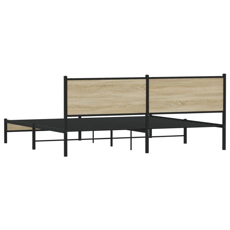 Casa si Gradina - Mobilier - Paturi si accesorii - Paturi - Cadru pat metalic fara saltea, stejar sonoma, 200x200 cm - Infinity.ro