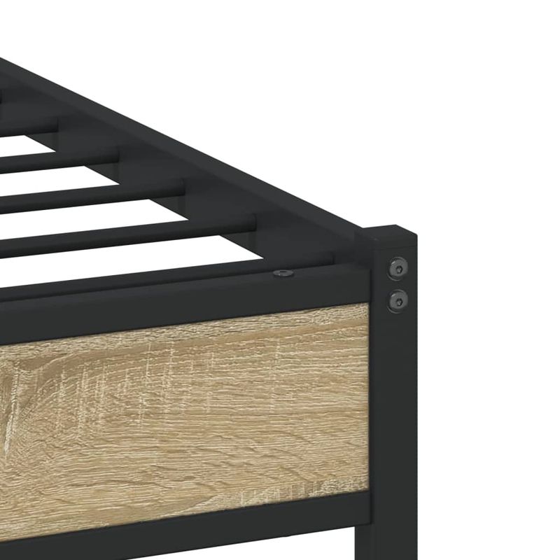 Casa si Gradina - Mobilier - Paturi si accesorii - Paturi - Cadru pat metalic fara saltea, stejar sonoma, 200x200 cm - Infinity.ro