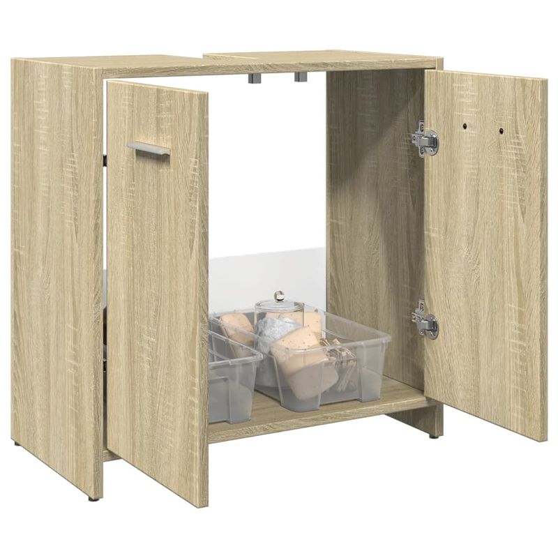 Casa si Gradina - Mobilier - Mobilier baie - Comode baie - Dulap chiuveta baie, stejar sonoma, 60x33x60 cm, lemn prelucrat - Infinity.ro