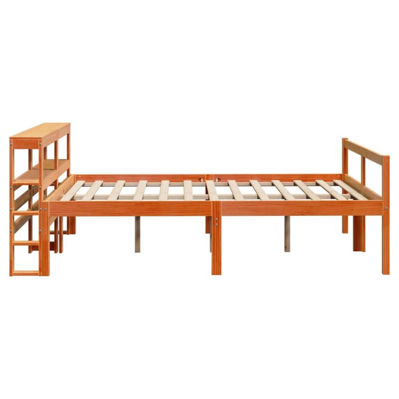 Casa si Gradina - Mobilier - Paturi si accesorii - Paturi - Cadru de pat cu tablie, maro ceruit, 140x200 cm, lemn masiv pin - Infinity.ro