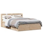 Casa si Gradina - Mobilier - Paturi si accesorii - Paturi - Cadru de pat cu tablie, 120x190 cm, lemn masiv pin - Infinity.ro