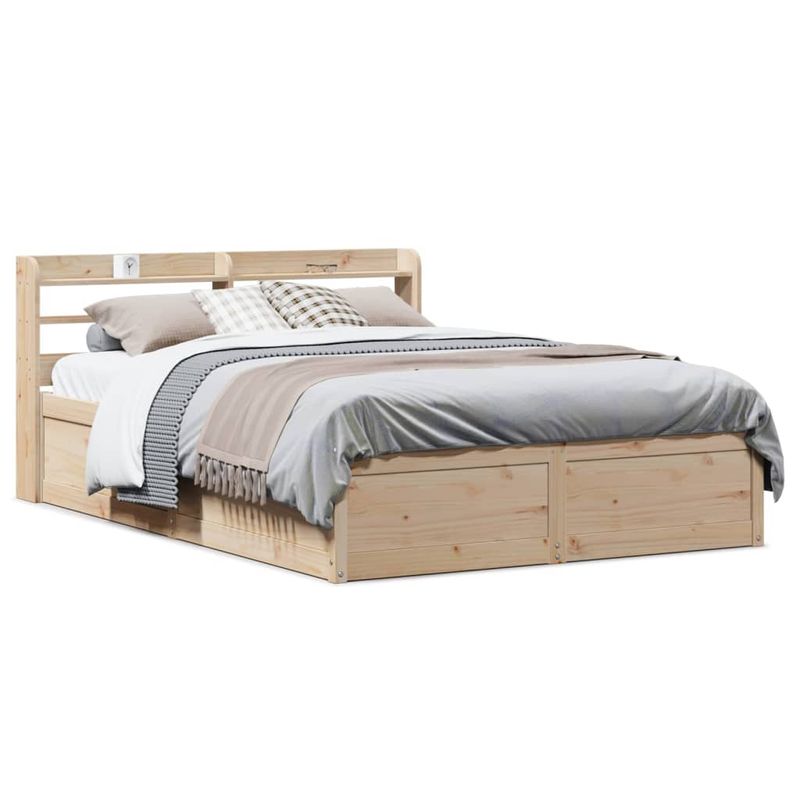Casa si Gradina - Mobilier - Paturi si accesorii - Paturi - Cadru de pat cu tablie, 120x190 cm, lemn masiv pin - Infinity.ro