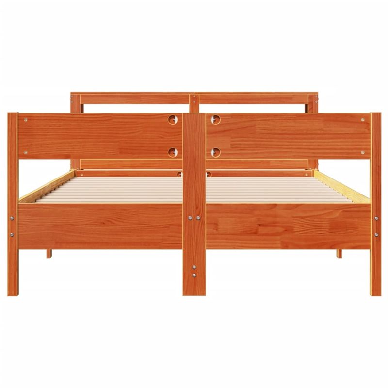 Casa si Gradina - Mobilier - Paturi si accesorii - Paturi - Cadru de pat fara saltea, maro ceruit 150x200 cm lemn masiv pin - Infinity.ro