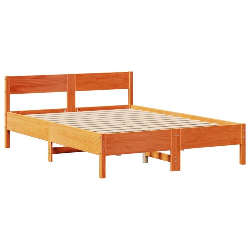 Casa si Gradina - Mobilier - Paturi si accesorii - Paturi - Cadru de pat fara saltea, maro ceruit 150x200 cm lemn masiv pin - Infinity.ro