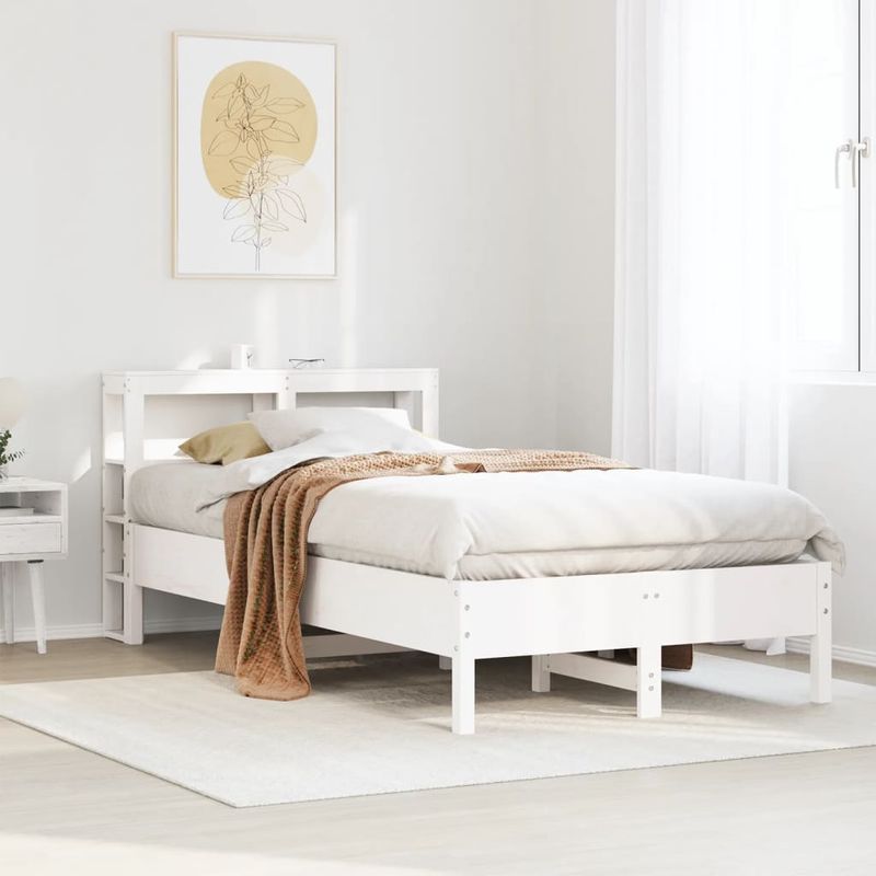 Casa si Gradina - Mobilier - Paturi si accesorii - Paturi - Cadru de pat fara saltea, alb, 120x200 cm, lemn masiv pin - Infinity.ro