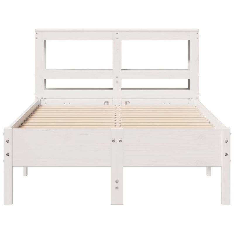 Casa si Gradina - Mobilier - Paturi si accesorii - Paturi - Cadru de pat fara saltea, alb, 120x200 cm, lemn masiv pin - Infinity.ro
