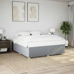 Casa si Gradina - Mobilier - Paturi si accesorii - Paturi - Cadru de pat fara saltea, gri deschis, 200x200 cm, textil - Infinity.ro