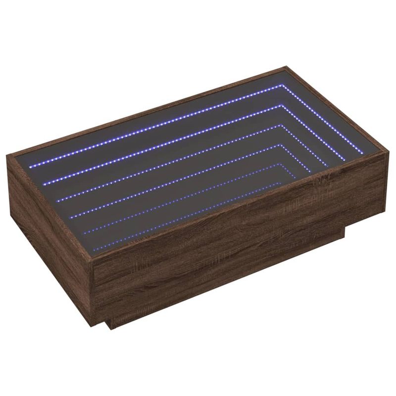 Casa si Gradina - Mobilier - Mese si birouri - Masute de cafea - Masuta de cafea cu LED stejar maro 90x50x30 cm lemn prelucrat - Infinity.ro