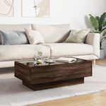 Casa si Gradina - Mobilier - Mese si birouri - Masute de cafea - Masuta de cafea cu LED stejar maro 90x50x30 cm lemn prelucrat - Infinity.ro