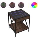 Casa si Gradina - Mobilier - Comode si corpuri - Noptiere - Noptiera cu LED infinity, stejar maro, 40x40x49 cm - Infinity.ro