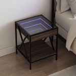 Casa si Gradina - Mobilier - Comode si corpuri - Noptiere - Noptiera cu LED infinity, stejar maro, 40x40x49 cm - Infinity.ro