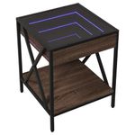 Casa si Gradina - Mobilier - Comode si corpuri - Noptiere - Noptiera cu LED infinity, stejar maro, 40x40x49 cm - Infinity.ro