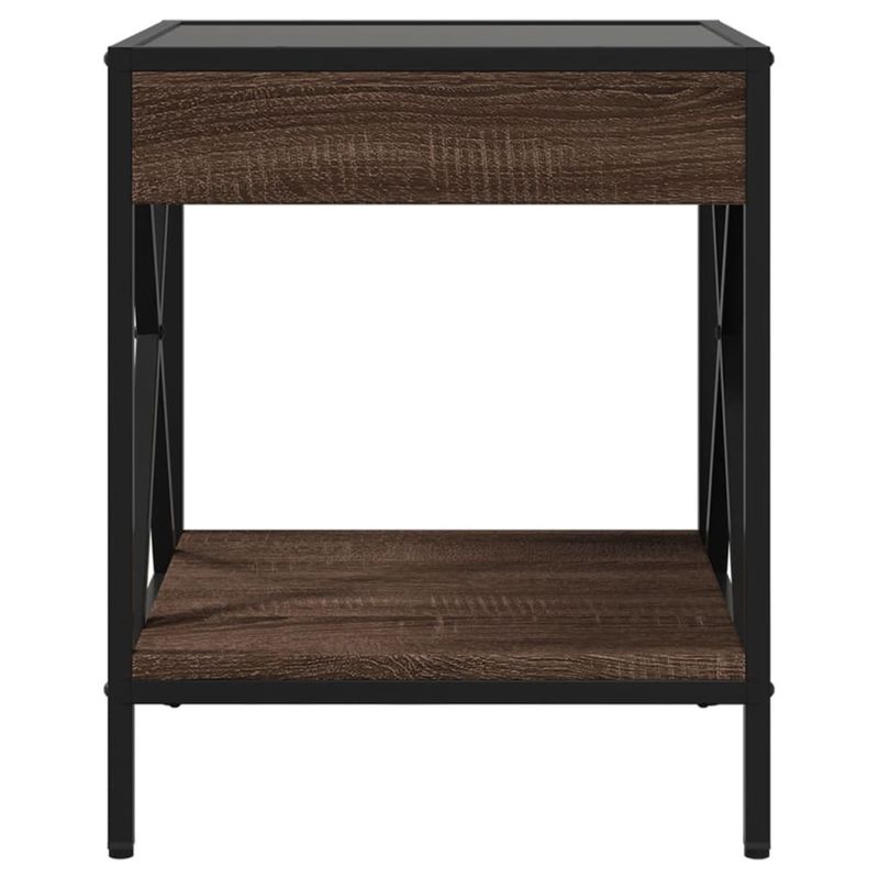 Casa si Gradina - Mobilier - Comode si corpuri - Noptiere - Noptiera cu LED infinity, stejar maro, 40x40x49 cm - Infinity.ro