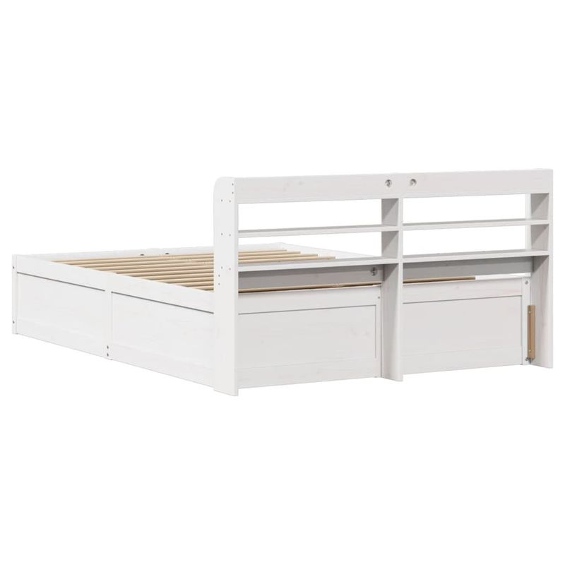 Casa si Gradina - Mobilier - Paturi si accesorii - Paturi - Cadru de pat cu tablie, alb, 160x200 cm, lemn masiv de pin - Infinity.ro