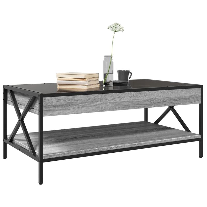 Casa si Gradina - Mobilier - Mese si birouri - Masute de cafea - Masuta de cafea cu LED infinity, gri sonoma, 90x50x38 cm - Infinity.ro
