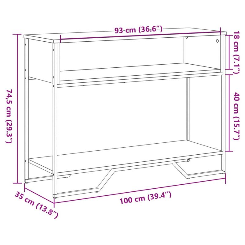 Casa si Gradina - Mobilier - Comode si corpuri - Console - Masuta consola, stejar maro, 100x35x74,5 cm, lemn prelucrat - Infinity.ro
