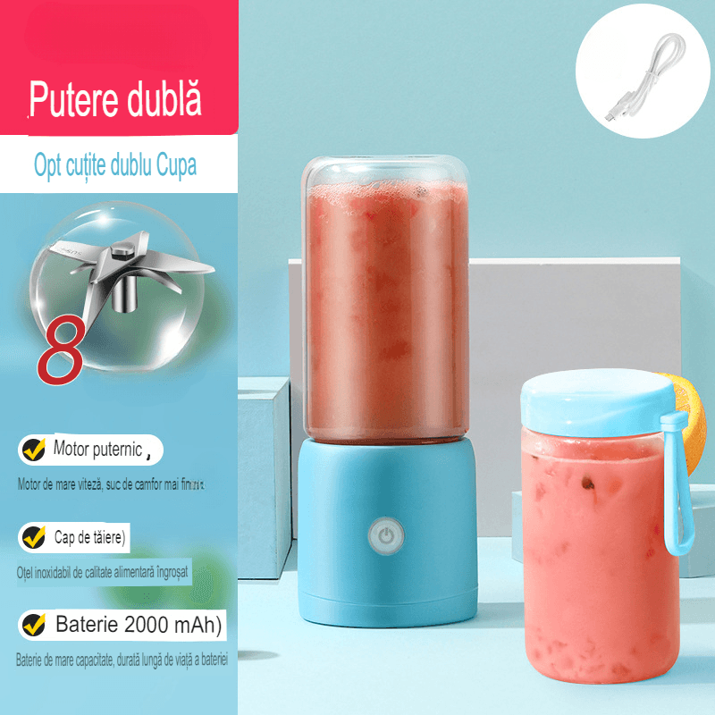 Electronice si Electrocasnice - Electrocasnice bucatarie - Mixere, tocatoare & roboti de bucatarie - Blendere si mini tocatoare - Mini Blender Electric, Kerisson Easy Mix, extra pahar borosilicat rezerva, 60 W, 16.000 RPM, Portabil, - Infinity.ro