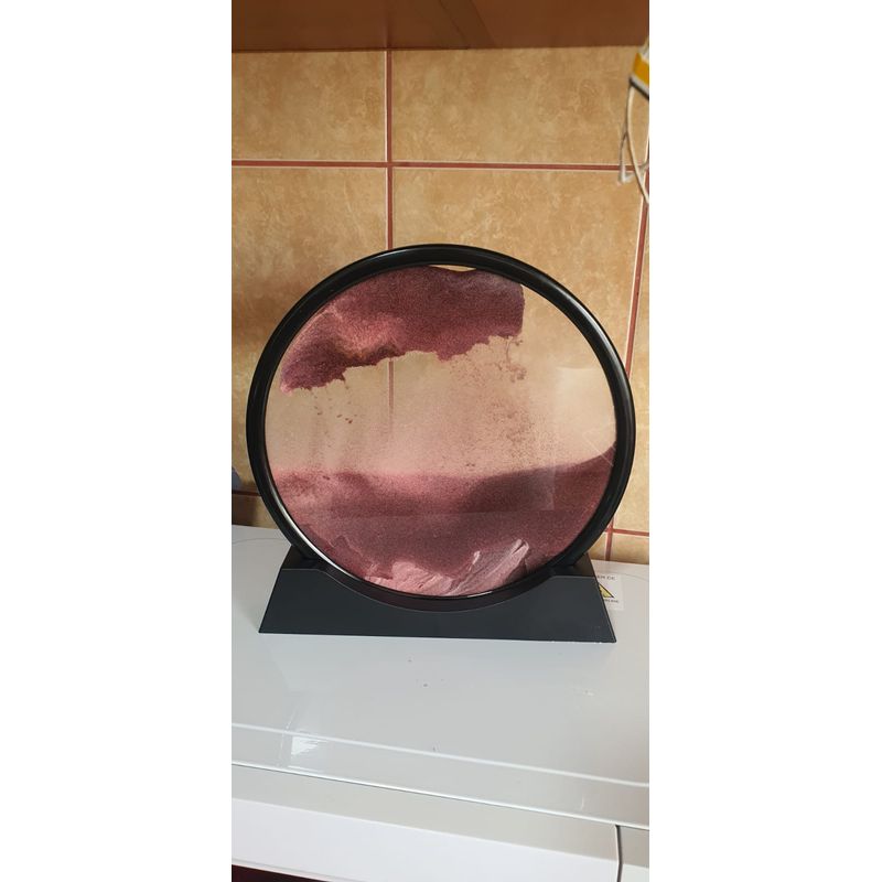 Casa si Gradina - Decoratiuni - Obiecte decorative - Accesorii decorative - Decoratiune casa, birou tip clepsidra, sticla/nisip 3D, 18X19.5 cm,  grena/negru - Infinity.ro