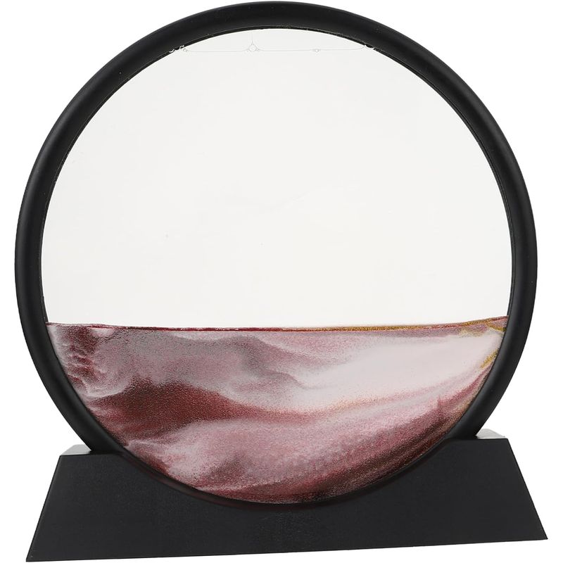 Casa si Gradina - Decoratiuni - Obiecte decorative - Accesorii decorative - Decoratiune casa, birou tip clepsidra, sticla/nisip 3D, 26x27 cm, grena/negru - Infinity.ro