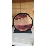 Casa si Gradina - Decoratiuni - Obiecte decorative - Accesorii decorative - Decoratiune casa, birou tip clepsidra, sticla/nisip 3D, 26x27 cm, grena/negru - Infinity.ro