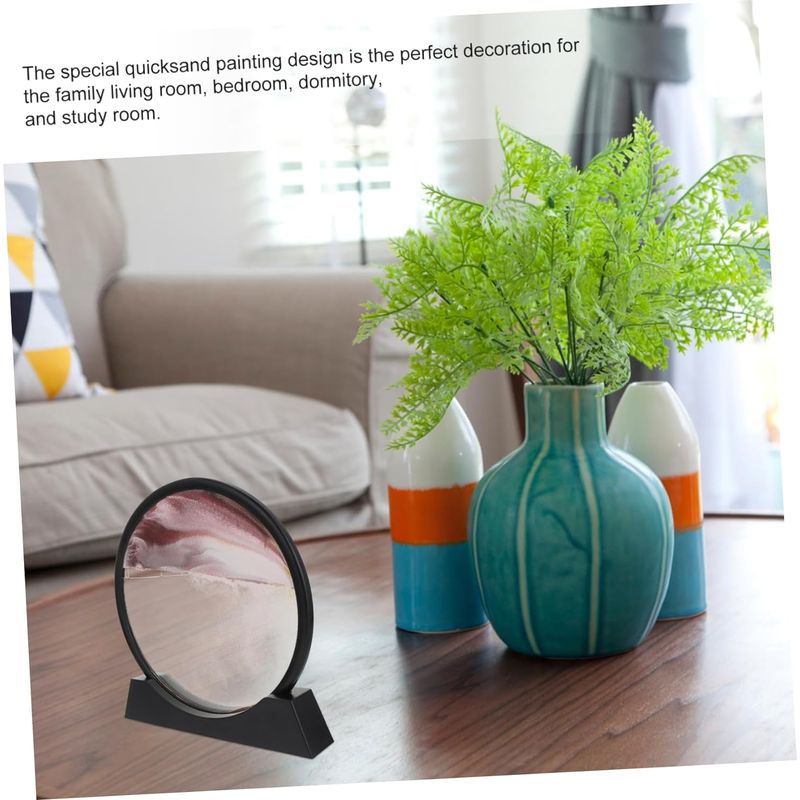 Casa si Gradina - Decoratiuni - Obiecte decorative - Accesorii decorative - Decoratiune casa, birou tip clepsidra, sticla/nisip 3D, 26x27 cm, grena/negru - Infinity.ro