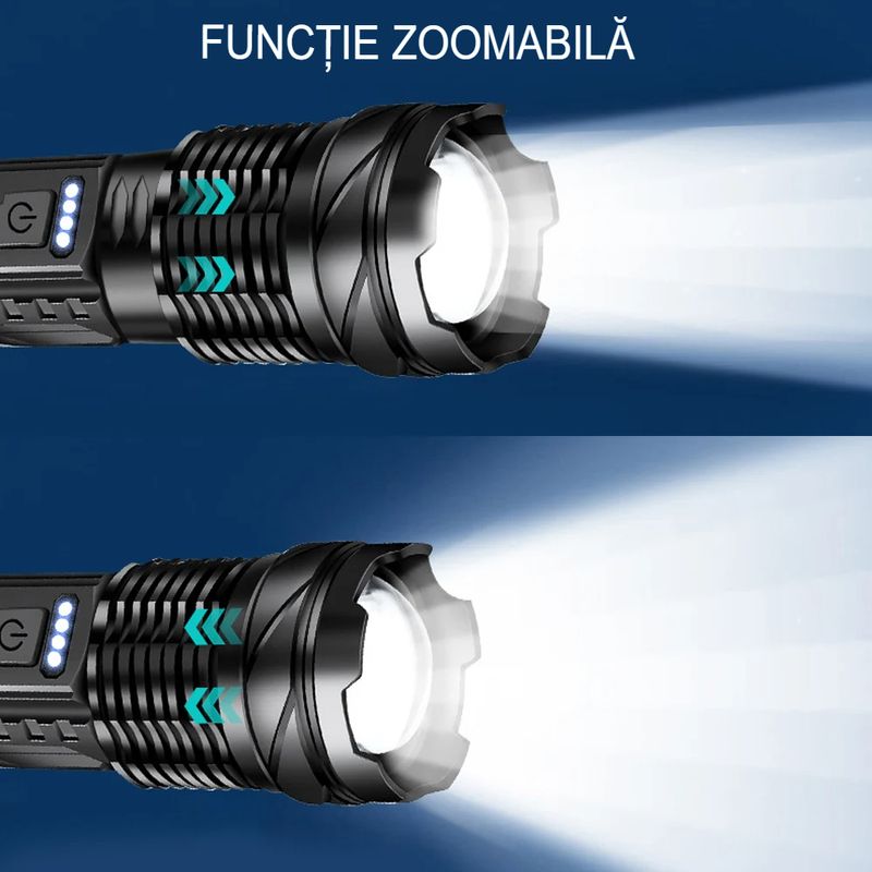 Casa si Gradina - Corpuri si surse de iluminat - Iluminat exterior - Lanterne - Lanterna de mare putere Boruit YHX-0450 Ultra-Bright A76 20000 lumeni, cu LED-uri laterale, lumina rosie, - Infinity.ro