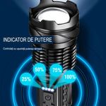 Casa si Gradina - Corpuri si surse de iluminat - Iluminat exterior - Lanterne - Lanterna de mare putere Boruit YHX-0450 Ultra-Bright A76 20000 lumeni, cu LED-uri laterale, lumina rosie, - Infinity.ro