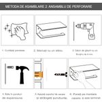 Casa si Gradina - Mobilier - Organizare si depozitare - Cuiere - Suport de uscare montat pe perete Helper 114cm, retractabil cu carlige, usor de instalat, capacitate mare - Infinity.ro