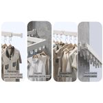 Casa si Gradina - Mobilier - Organizare si depozitare - Cuiere - Suport de uscare montat pe perete Helper 114cm, retractabil cu carlige, usor de instalat, capacitate mare - Infinity.ro