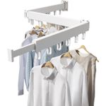 Casa si Gradina - Mobilier - Organizare si depozitare - Cuiere - Suport de uscare montat pe perete Helper 114cm, retractabil cu carlige, usor de instalat, capacitate mare - Infinity.ro