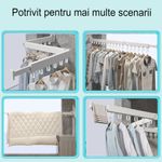 Casa si Gradina - Mobilier - Organizare si depozitare - Cuiere - Suport de uscare montat pe perete Helper 114cm, retractabil cu carlige, usor de instalat, capacitate mare - Infinity.ro