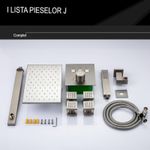 Casa si Gradina - Sanitare - Cazi si cabine de dus - Coloane si seturi de dus - Set de Dus Termostatic Starbath  002TP-28X18B-4NF cu Functie de Masaj si Cap de Dus, LED - Sistem Complet 4 Piese, silver - Infinity.ro