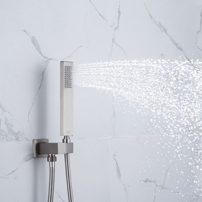 Casa si Gradina - Sanitare - Cazi si cabine de dus - Coloane si seturi de dus - Set de Dus Termostatic Starbath  002TP-28X18B-4NF cu Functie de Masaj si Cap de Dus, LED - Sistem Complet 4 Piese, silver - Infinity.ro