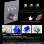 Casa si Gradina - Sanitare - Cazi si cabine de dus - Coloane si seturi de dus - Set de Dus Termostatic Starbath  002TP-28X18B-4NF cu Functie de Masaj si Cap de Dus, LED - Sistem Complet 4 Piese, silver - Infinity.ro