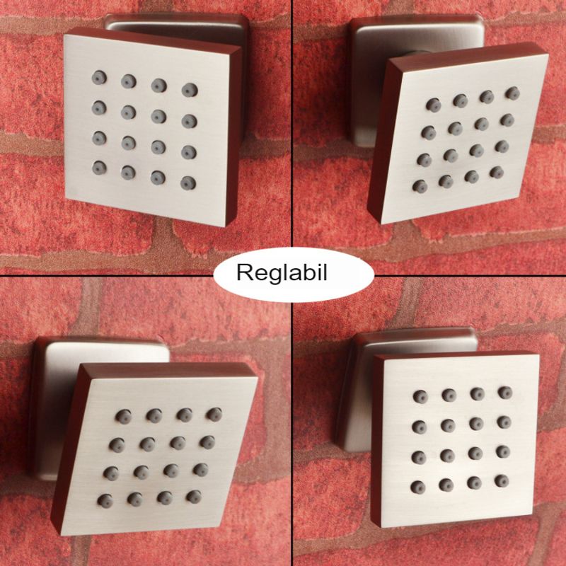 Casa si Gradina - Sanitare - Cazi si cabine de dus - Coloane si seturi de dus - Set de Dus Termostatic Starbath  002TP-28X18B-4NF cu Functie de Masaj si Cap de Dus, LED - Sistem Complet 4 Piese, silver - Infinity.ro