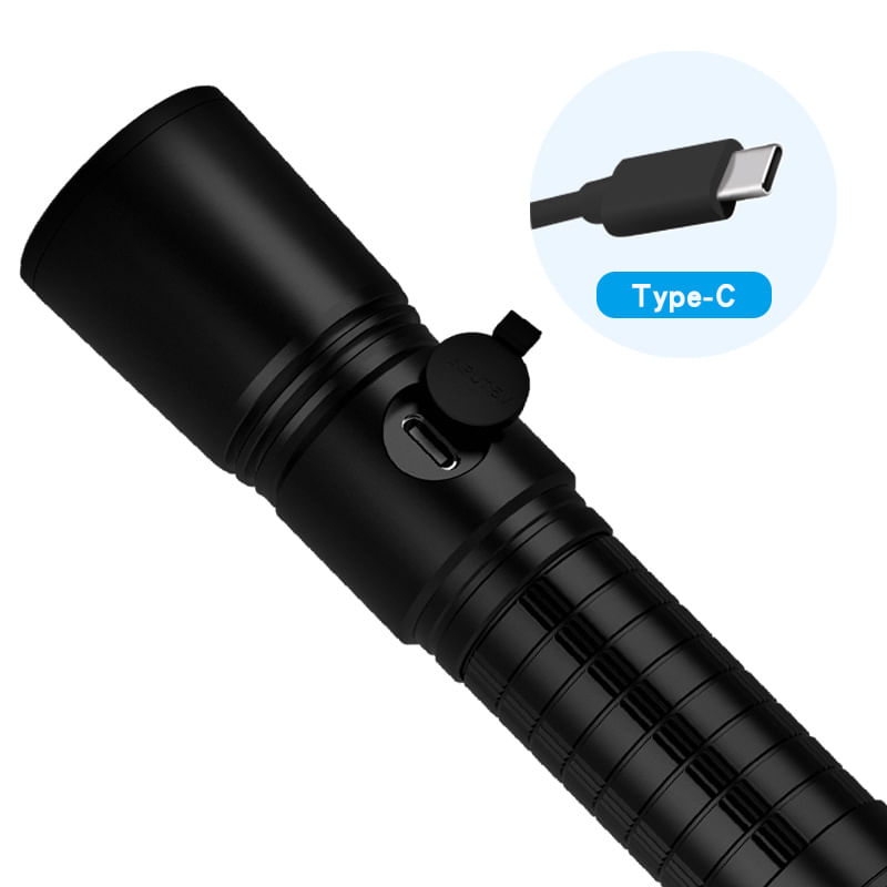 Casa si Gradina - Corpuri si surse de iluminat - Iluminat exterior - Lanterne - Lanterna laser Asafee CA125-2 Ultra-Bright, 10w din aluminiu, profesionala, focus ajustabil, acumulator 18650 - Infinity.ro