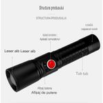 Casa si Gradina - Corpuri si surse de iluminat - Iluminat exterior - Lanterne - Lanterna laser Asafee CA125-2 Ultra-Bright, 10w din aluminiu, profesionala, focus ajustabil, acumulator 18650 - Infinity.ro