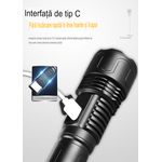 Casa si Gradina - Corpuri si surse de iluminat - Iluminat exterior - Lanterne - Lanterna LED Asafee LT-P0006 Ultra-Bright, 20w din aluminiu, sursa XHP50/70/WHITE LASER , profesionala, - Infinity.ro
