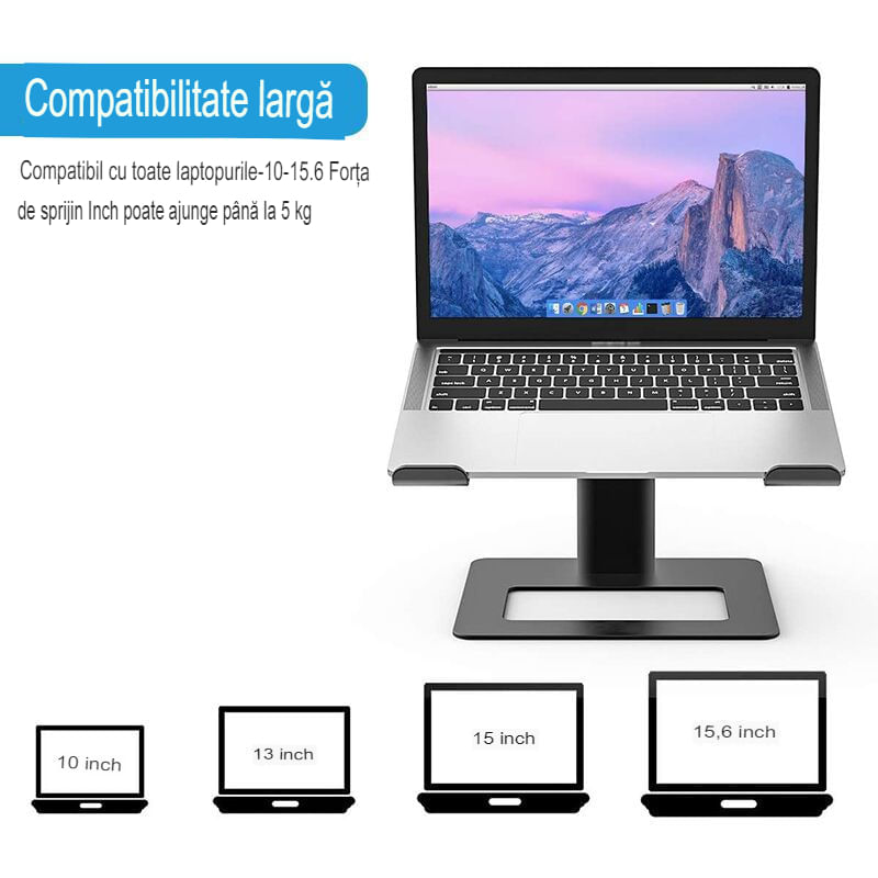 Laptop, Telefoane si Tablete - Laptopuri si accesorii - Accesorii Laptop - Standuri/Coolere notebook - Stand laptop ergonomic Smarto A60, fabricat din aluminiu, portabil - Infinity.ro