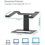 Laptop, Telefoane si Tablete - Laptopuri si accesorii - Accesorii Laptop - Standuri/Coolere notebook - Stand laptop ergonomic Smarto A60, fabricat din aluminiu, portabil - Infinity.ro