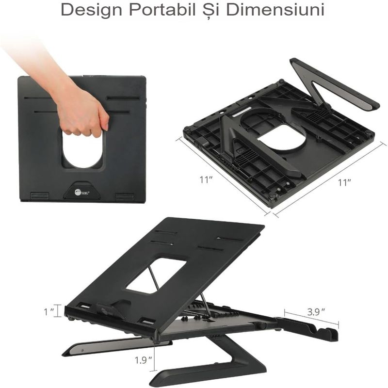 Laptop, Telefoane si Tablete - Laptopuri si accesorii - Accesorii Laptop - Standuri/Coolere notebook - Stand pentru laptop Tronsmart  AP9001-B ergonomic si portabil - Infinity.ro