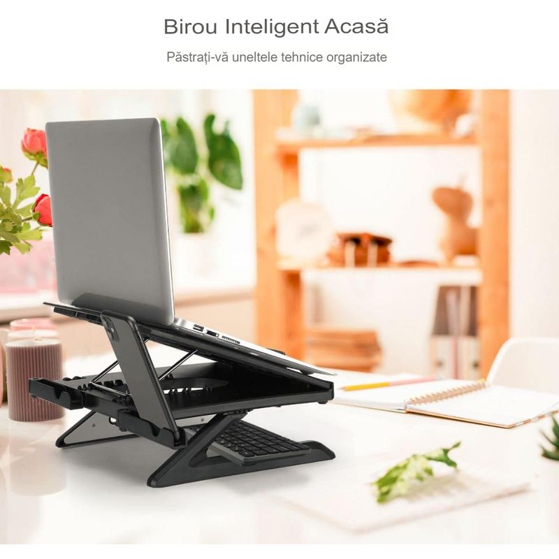 Laptop, Telefoane si Tablete - Laptopuri si accesorii - Accesorii Laptop - Standuri/Coolere notebook - Stand pentru laptop Tronsmart  AP9001-B ergonomic si portabil - Infinity.ro