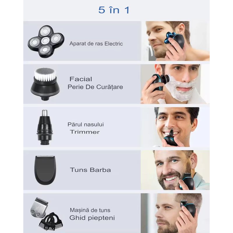 Ingrijire personala si Cosmetice - Aparate & accesorii ingrijire personala - Aparate de ras si tuns - Aparate de ras electrice - Aparat Ras Multifunctional 5D Marske HM1688 ,  pentru fata cap si corp - Infinity.ro